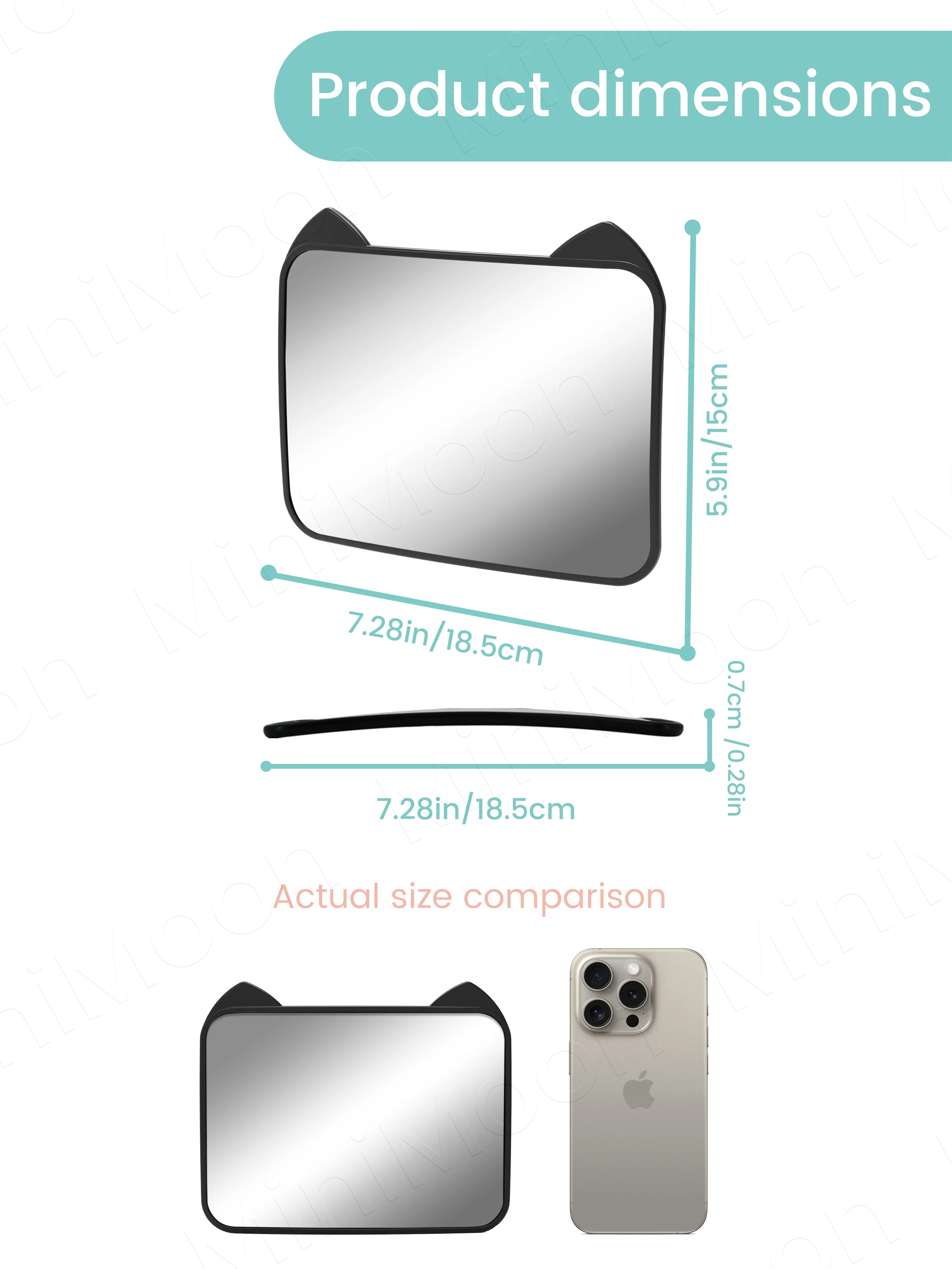 Adjustable Wide-Angle Car Seat Mirror, Headrest Mount Safety Monitor for Rear-Facing Baby & Child