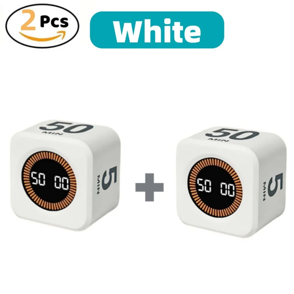 Pomodoro Timer -for Kitchen/Study/Shower Timer,Silent Flip Digital Visual egg Timer, 5/10/25/50min Cooking Gadgets Smart