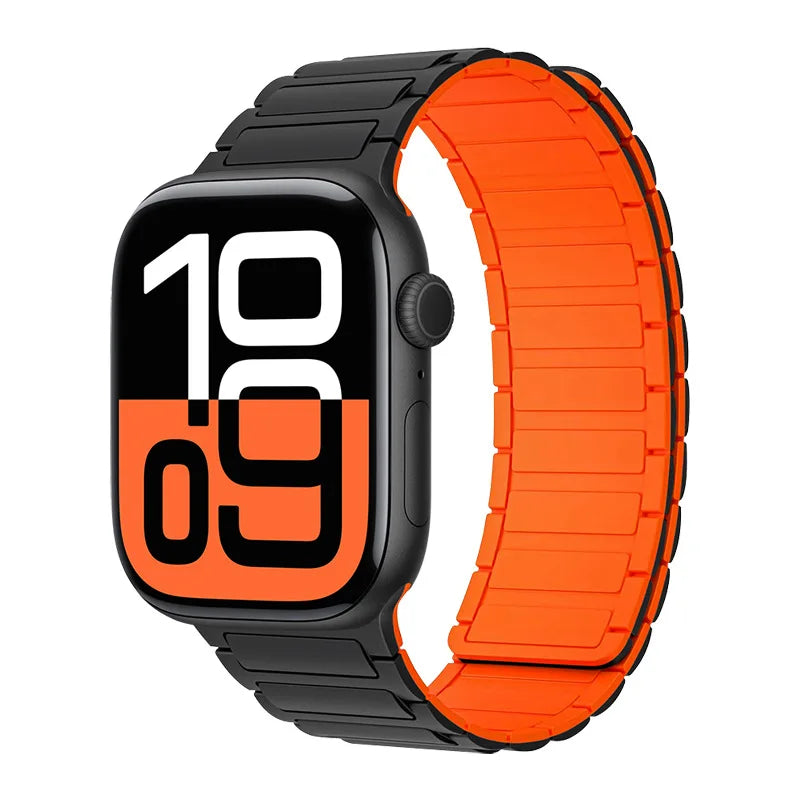 Magnetic Silicone Band for Apple Watch Ultra 3 2 49mm 46mm 42mm 45mm 44mm 40 41mm Strap IWatch Series 11 10 9 8 7 6 SE Bracelet