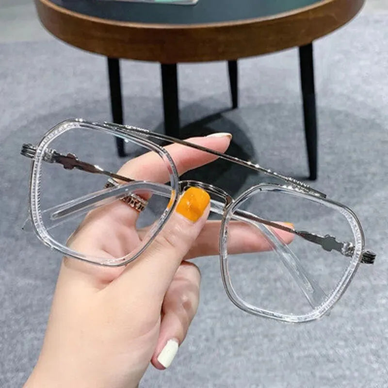 1PCs Blue Light Blocking Fashion Highend Glasses Men Optical Clear Glasses Black Square Frame Eyeglasses