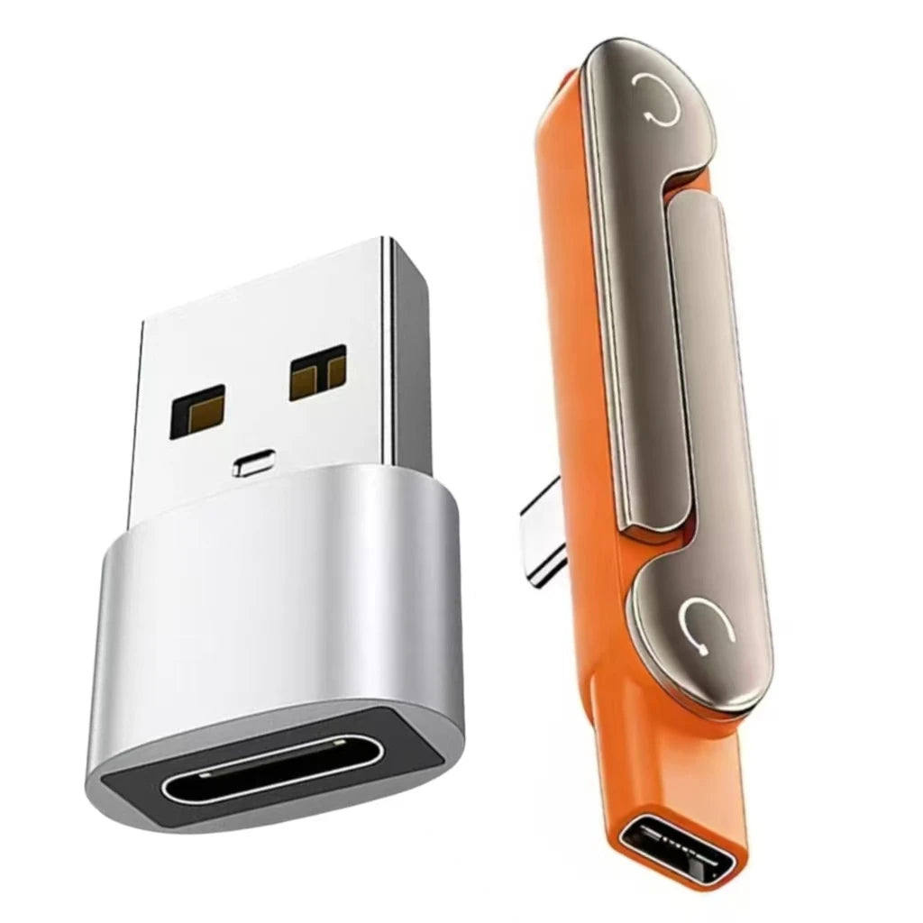 Type-C Phone Charging Bracket Adapter with 240 W Fast Charging Support, OTG Functionality, and Foldable Mounting Stand — USB-C M