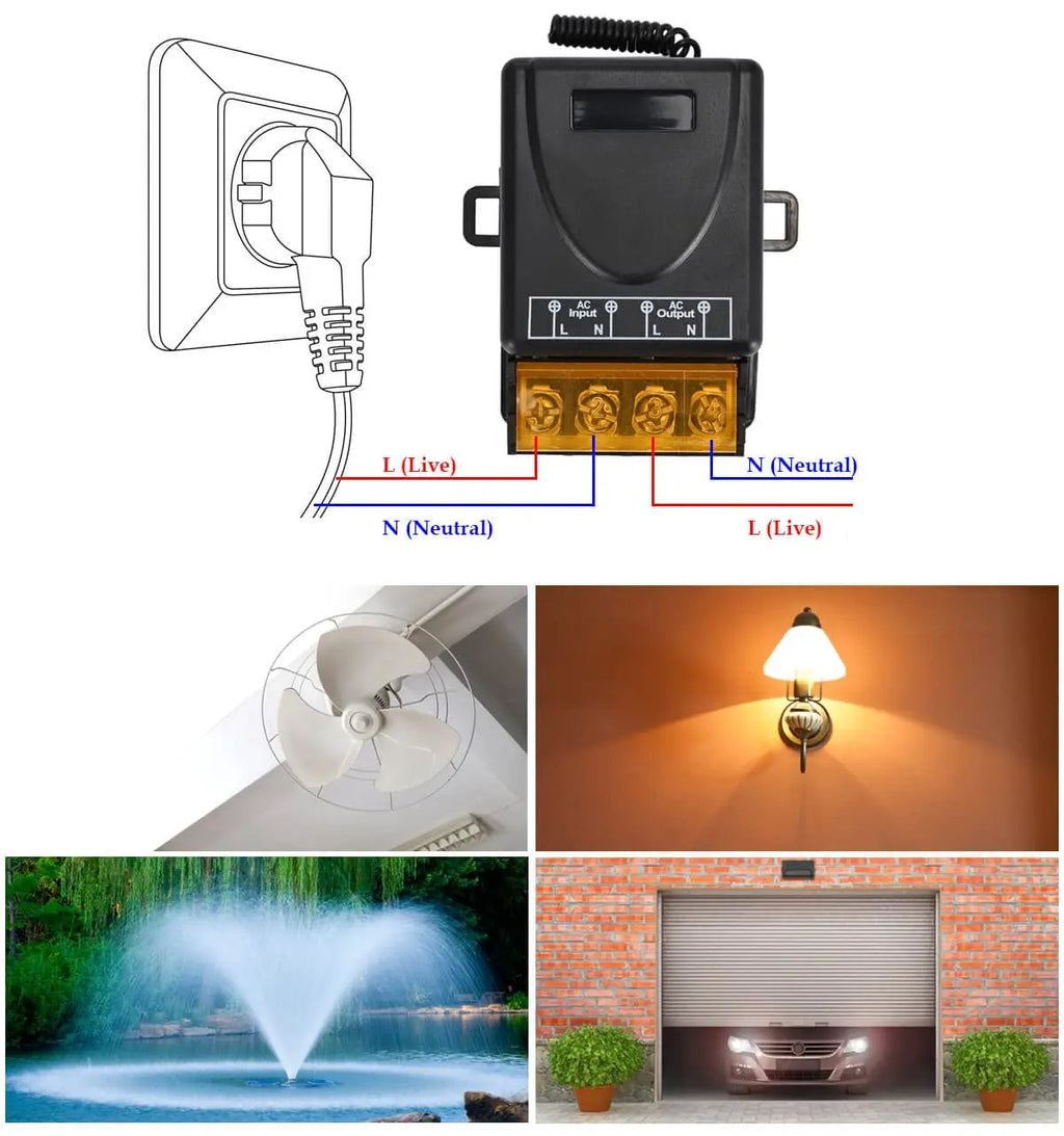 433Mhz Remote Control Switch AC220V 10A Hign Power On off Remote Control Transmitter for Water Pump Motor LED/Electric Appliance