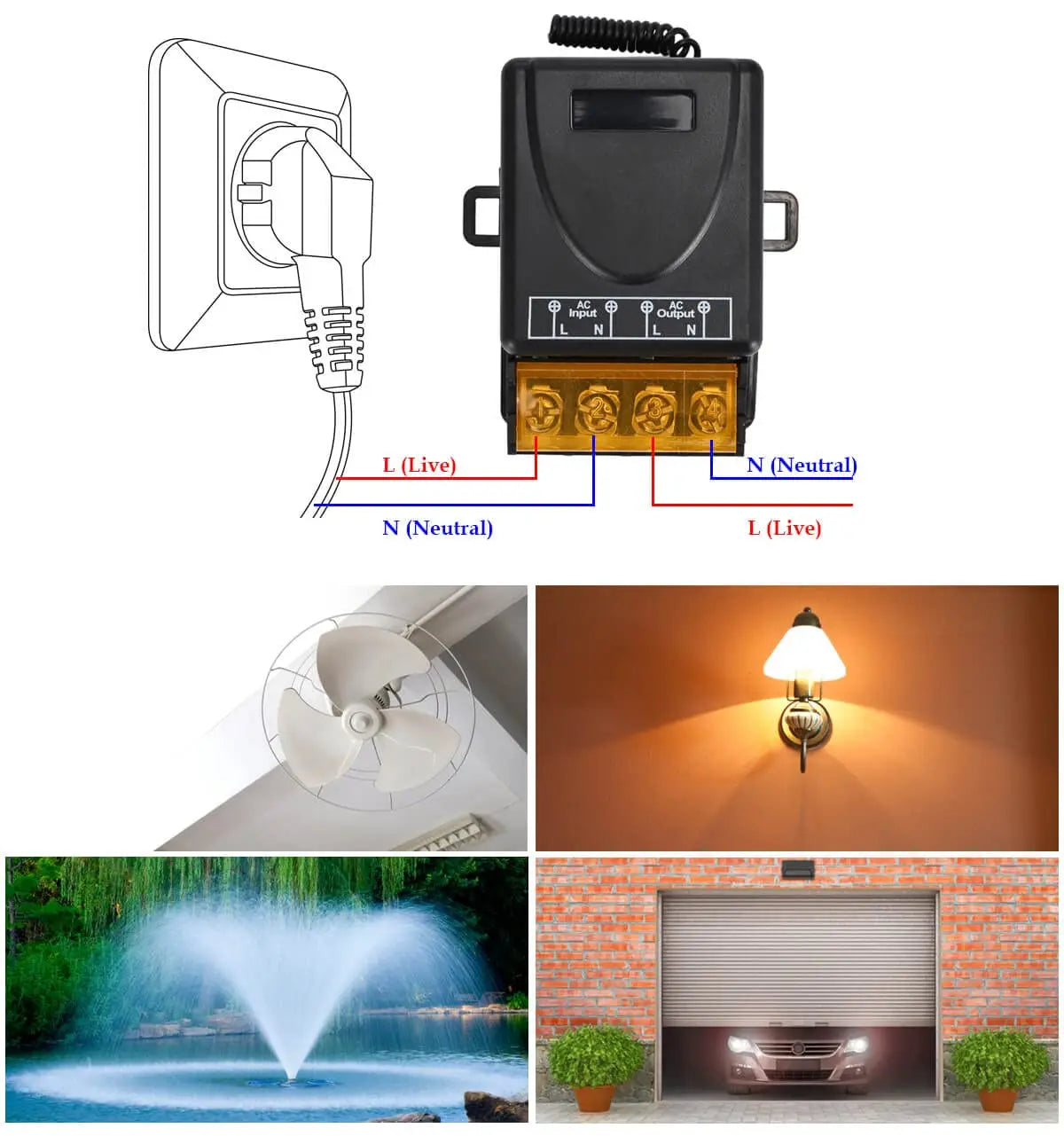 433Mhz Remote Control Switch AC220V 10A Hign Power On off Remote Control Transmitter for Water Pump Motor LED/Electric Appliance