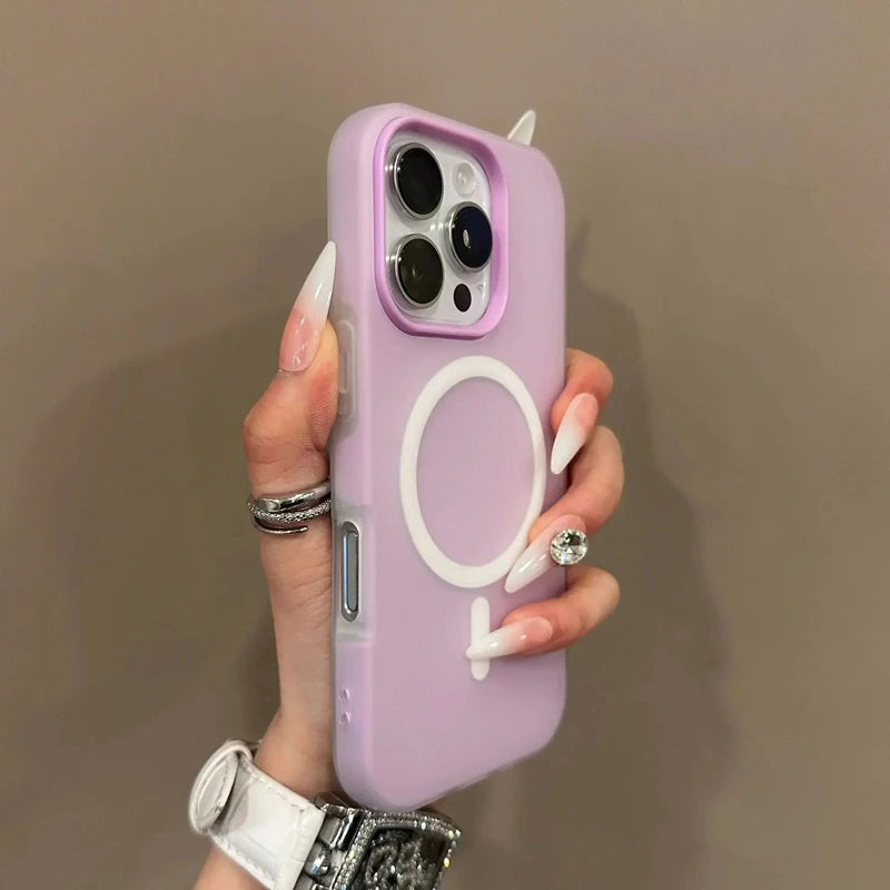 Luxury Candy Wireless Charge Matte Phone Case For iPhone 11 12 13 14 15 16 17 18 Pro Max Plus Air Magnetic Bumper Cover