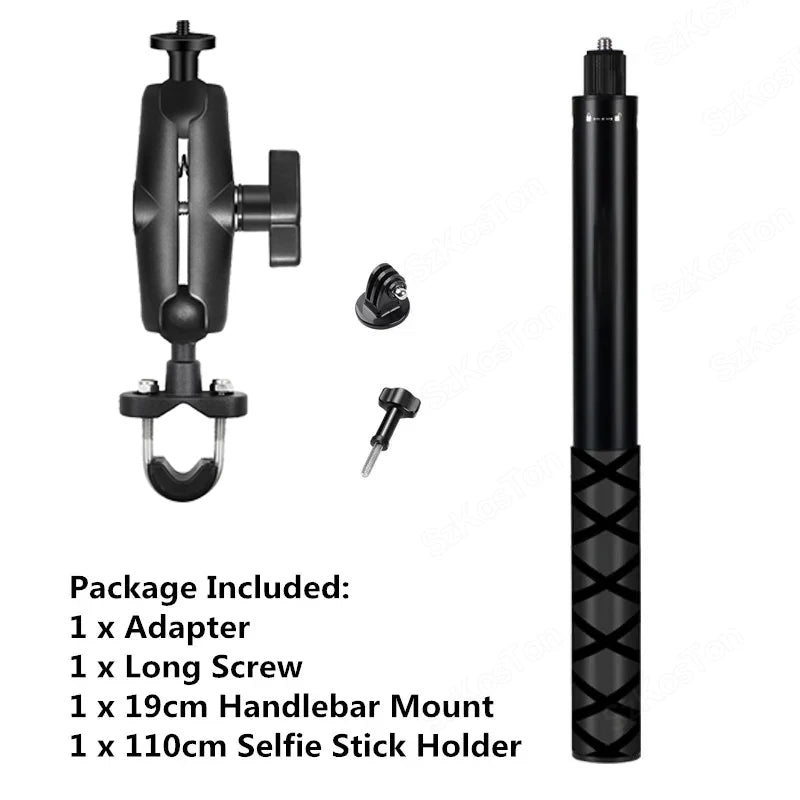 For GoPro 13 12 11 10 Motorcycle Bicycle Holder Handlebar Mount Bracket For Insta 360 X5 X4 DJI OSMO 360 Action 6 5 4 Accessory