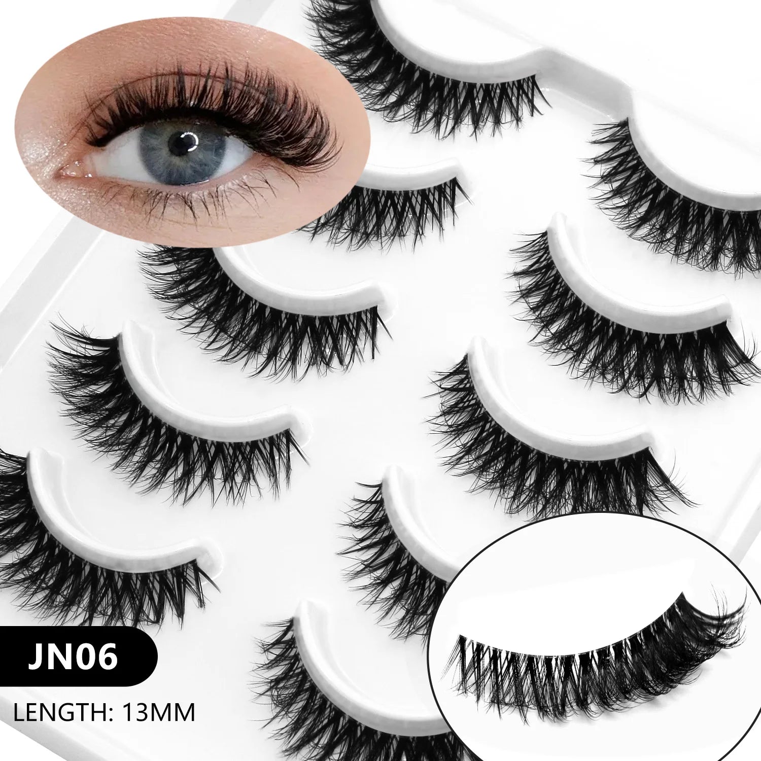 VELTRINAY Fake Lashes Mink Lashes Plush 3D False Eyelashes Clear Band Accent Cat Eye Lashes False Lashes Makeup