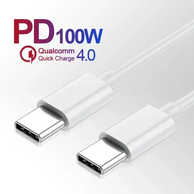 100W C to C USB C to USB C PD Cable for iPhone 15 Pro Max iPad 10 MacBook Huawei Xiaomi Type C to Type C PD Fast Charging Cable