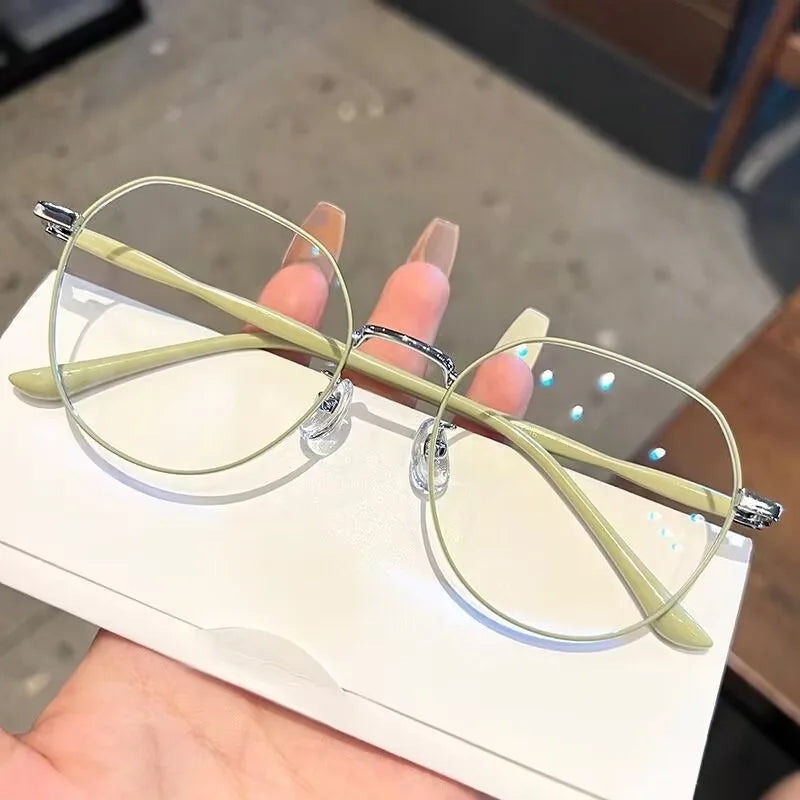 Korean Fashion Metal Frame Eyeglasses Anti Blue Light/Radiation Glasses for Women for Student