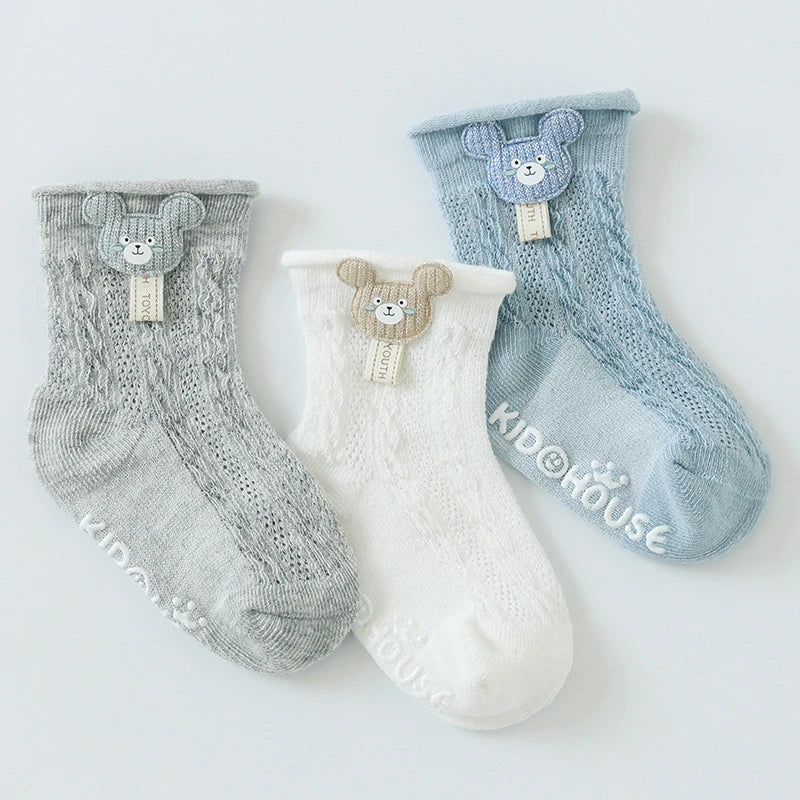 1 Pair Children Socks Girls Boys Baby Newborn Accessories Anti Slip Animals Kids Toddlers Gift Clothes Infant Breathable Cartoon