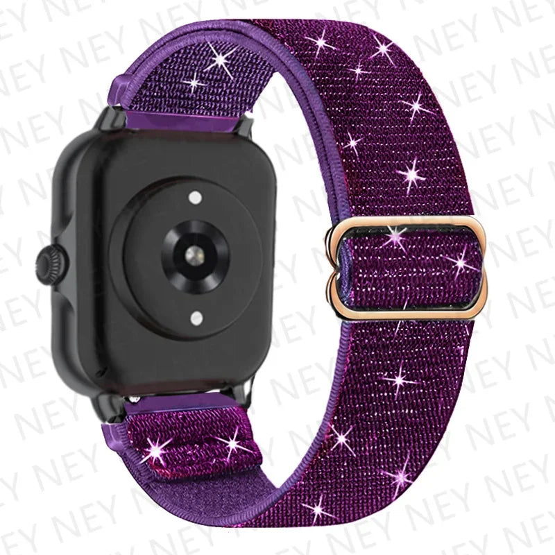 Shiny Elastic strap For Amazfit gts 4-3-2-2e-mini/bip-U-S-lite/Stratos 2 20mm/22mm band Bohemian Pride bracelet gtr-4-3-3pro-2e