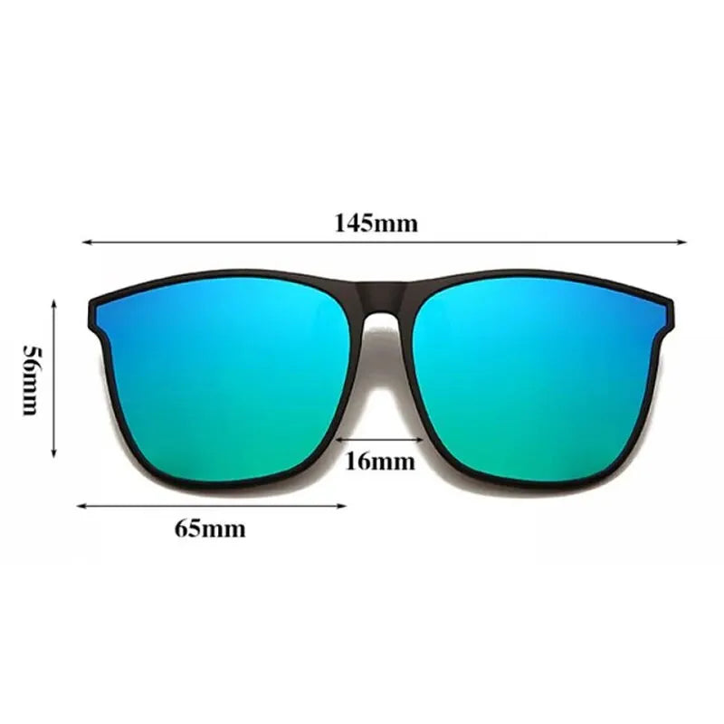 Clip On Sunglasses Men Photochromic Car Driver Goggles Night Vision Glasses Anti Glare Vintage Square Glasses