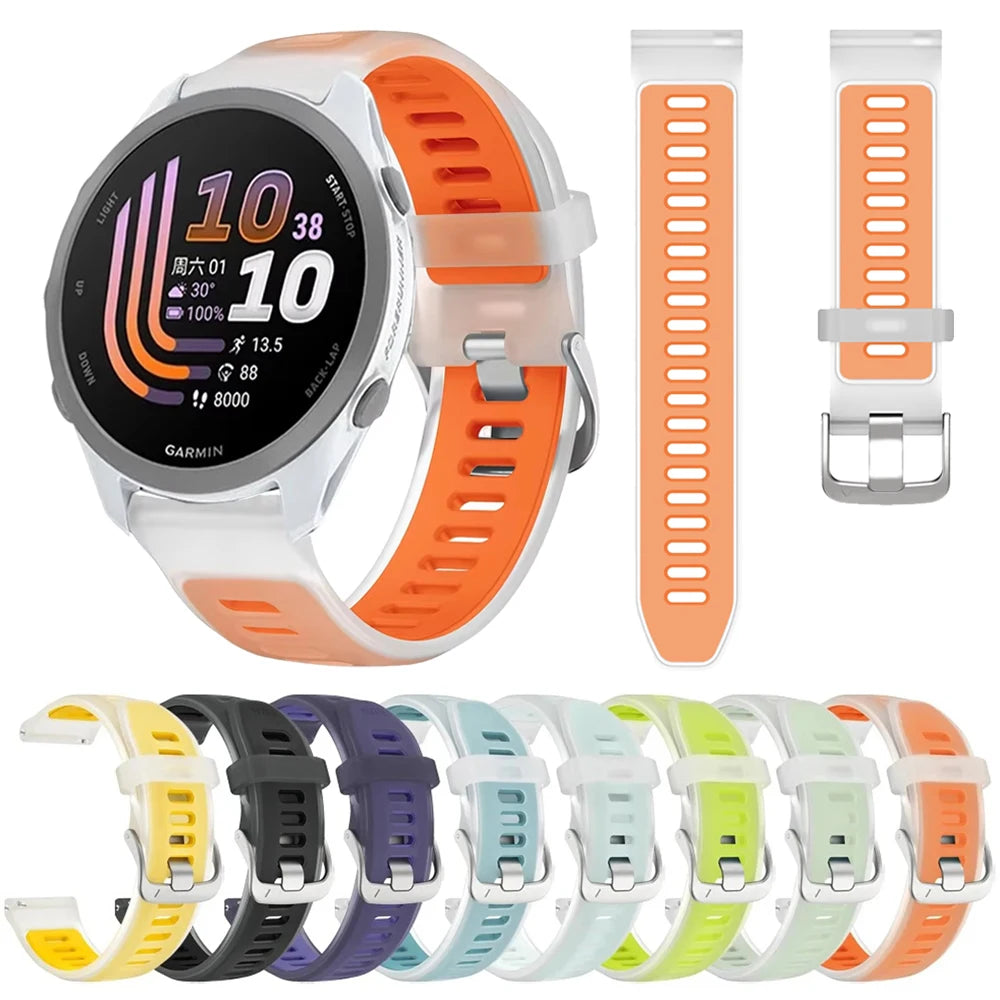 18/20/22mm Silicone Strap for Garmin Forerunner 170 70 165 265 55 245 570 47/42mm Bracelet Garmin Venu 4 45/41mm/Active 6 5 Band