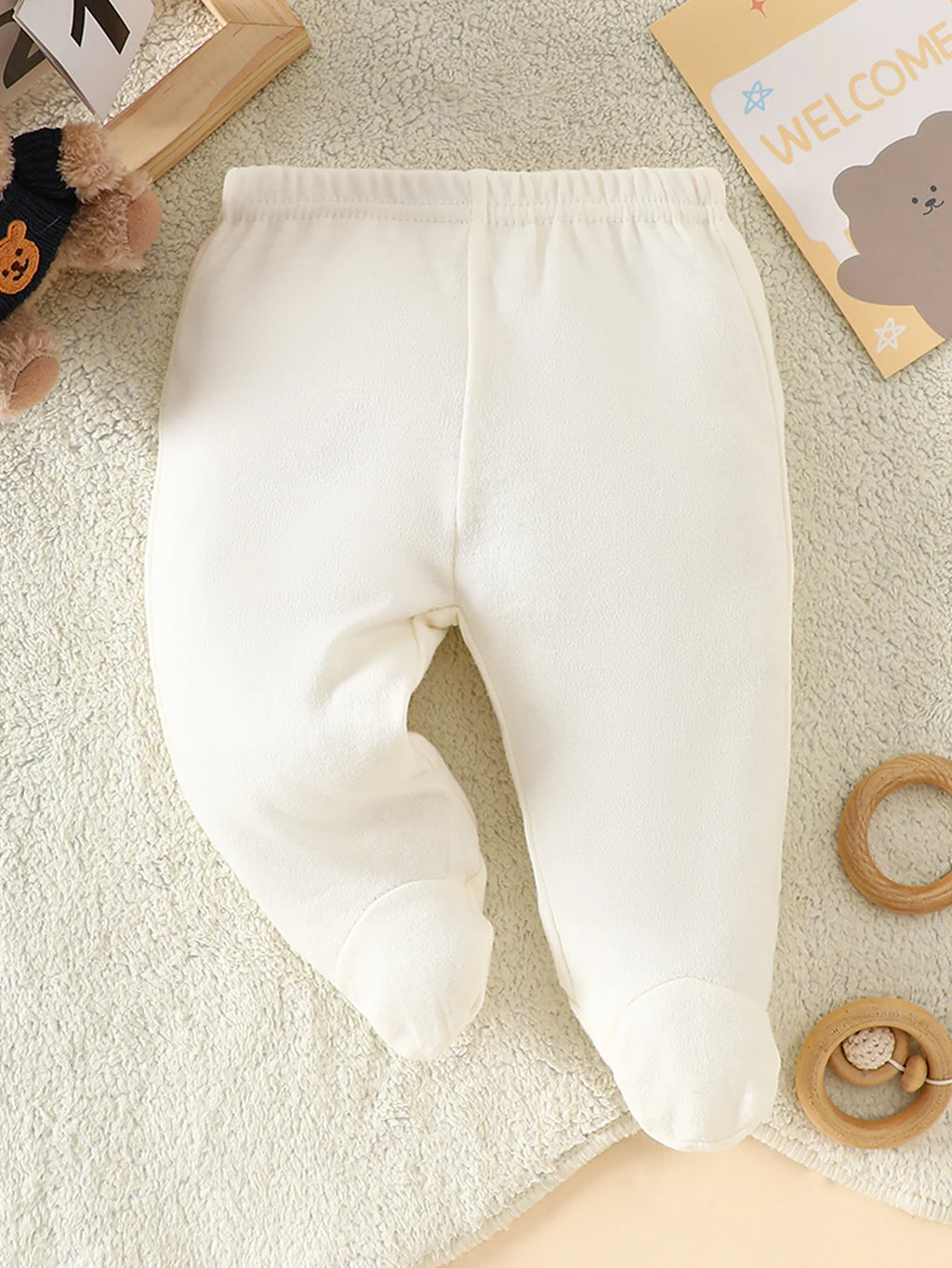 8-Piece Newborn Romper Set • 100% Cotton • Soft & Breathable Beige with Cute Bear Pattern, Perfect for Sleeping & Crawling