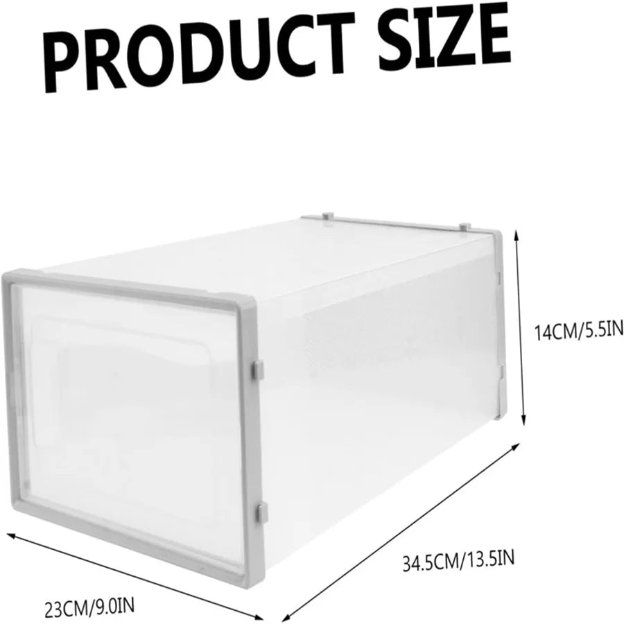 24pcs Large Stackable Plastic Shoe Storage Boxes Dustproof Transparent Display Cabinet for Men/Women Sports Shoes Boots Hat Orga