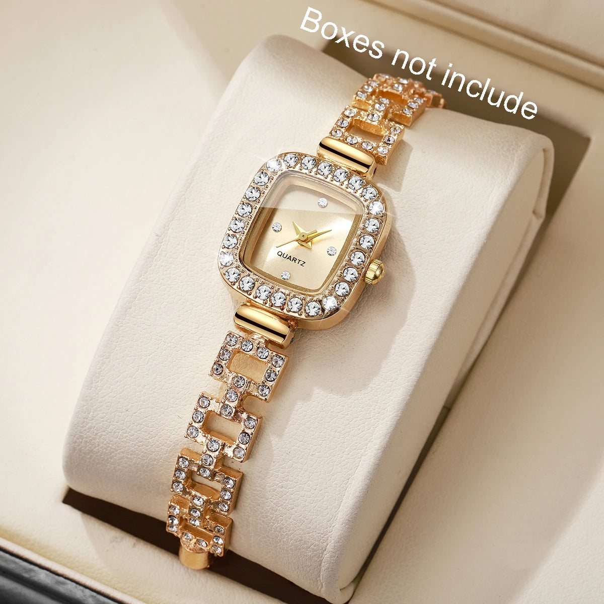 Luxury Rhinestone Women Watches Elegant Square Quartz Bracelet Wristwatch Reloj Mujer Girls Clock Gift (Without Box)