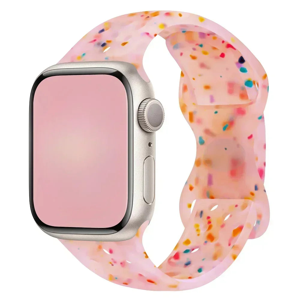 Original Silicone Strap For Apple Watch Band 49mm 44mm 45mm 40mm 42mm Breathable Correa for iWatch Series10 9 8 SE 7 6 Ultra