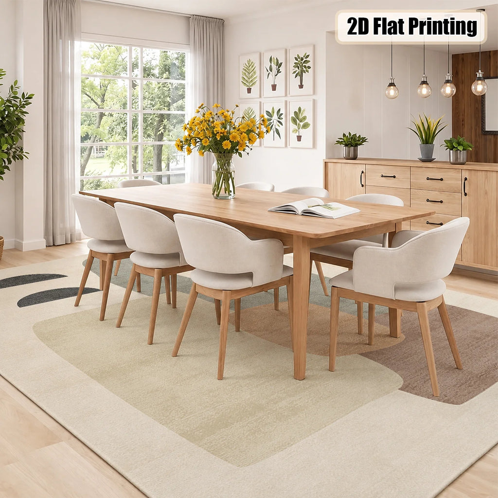 Large Abstract Geometric Area Rug, Soft Velvet Low Pile with Non-slip Dotted Backing, Machine Washable Neutral Modern Indoor Floor Carpet for Living Room Bedroom Decor