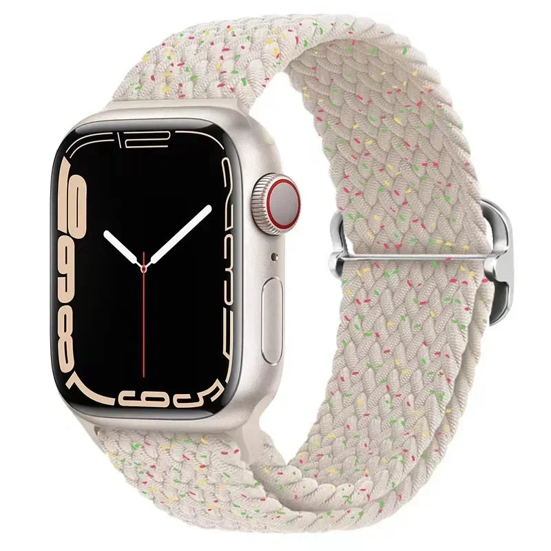Braided Loop Strap For Apple Watch Ultra Band 49mm 44 45mm 42mm 41mm Nylon Elastic Belt Bracelet iWatch Series 9 8 7 6 5 4 SE 3