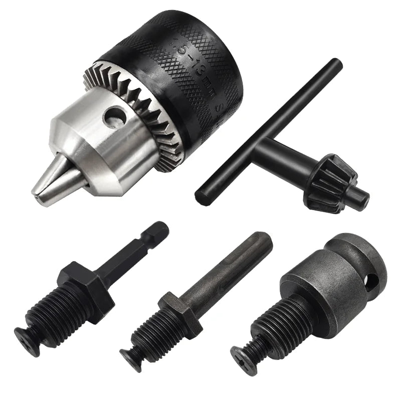 1.5-13mm Precise Drill Chuck Converter 1/2"-20UNF Thread Quick Change Adapter SDS-Plus Shank 1/4" Hex