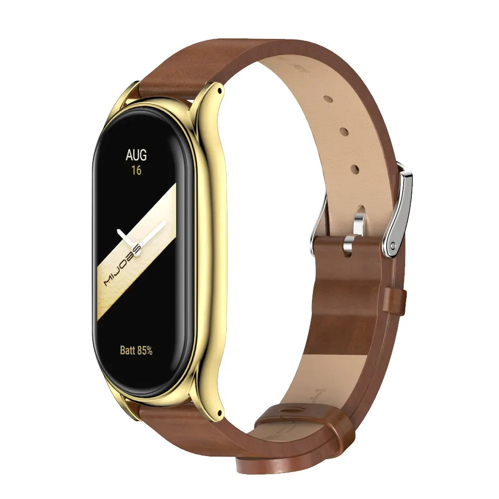For Mi Band 10 9 8 7 6 5 Strap Silicone Wristband for Mi Band 9 Leather Strap For Mi band 8 Bracelet MiBand Metal Wristbands
