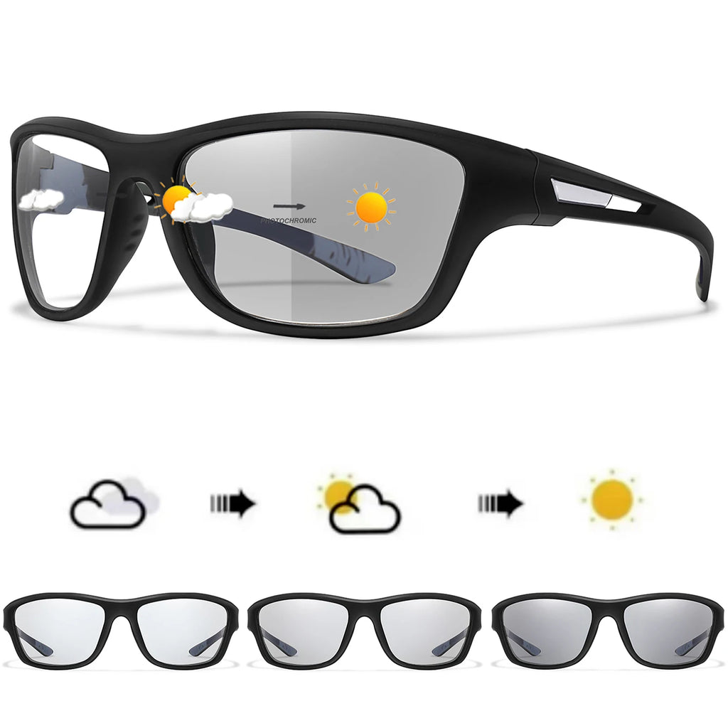 Photochromic Motorcycle Sunglasses Men Women Outdoor Cycling Driving Hiking Eyewear Fishing UV400 Protection Goggles