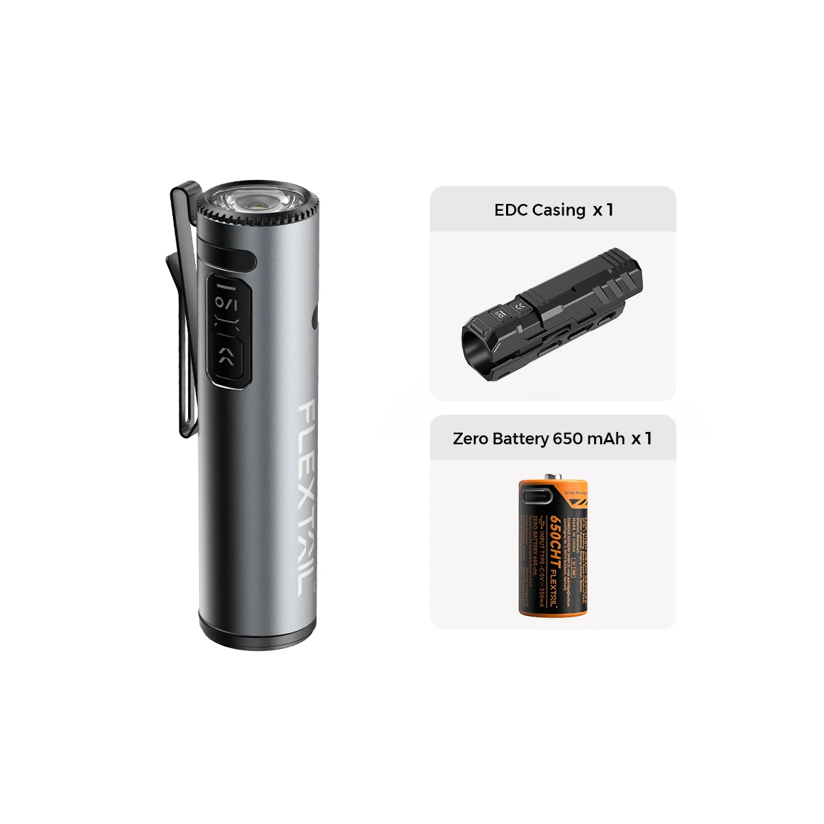 FLEXTAIL ZERO FLASHLIGHT - 47g 1200 Lumens EDC Flashlight, 7 Light Modes with Replaceable and Rechargeable Battery