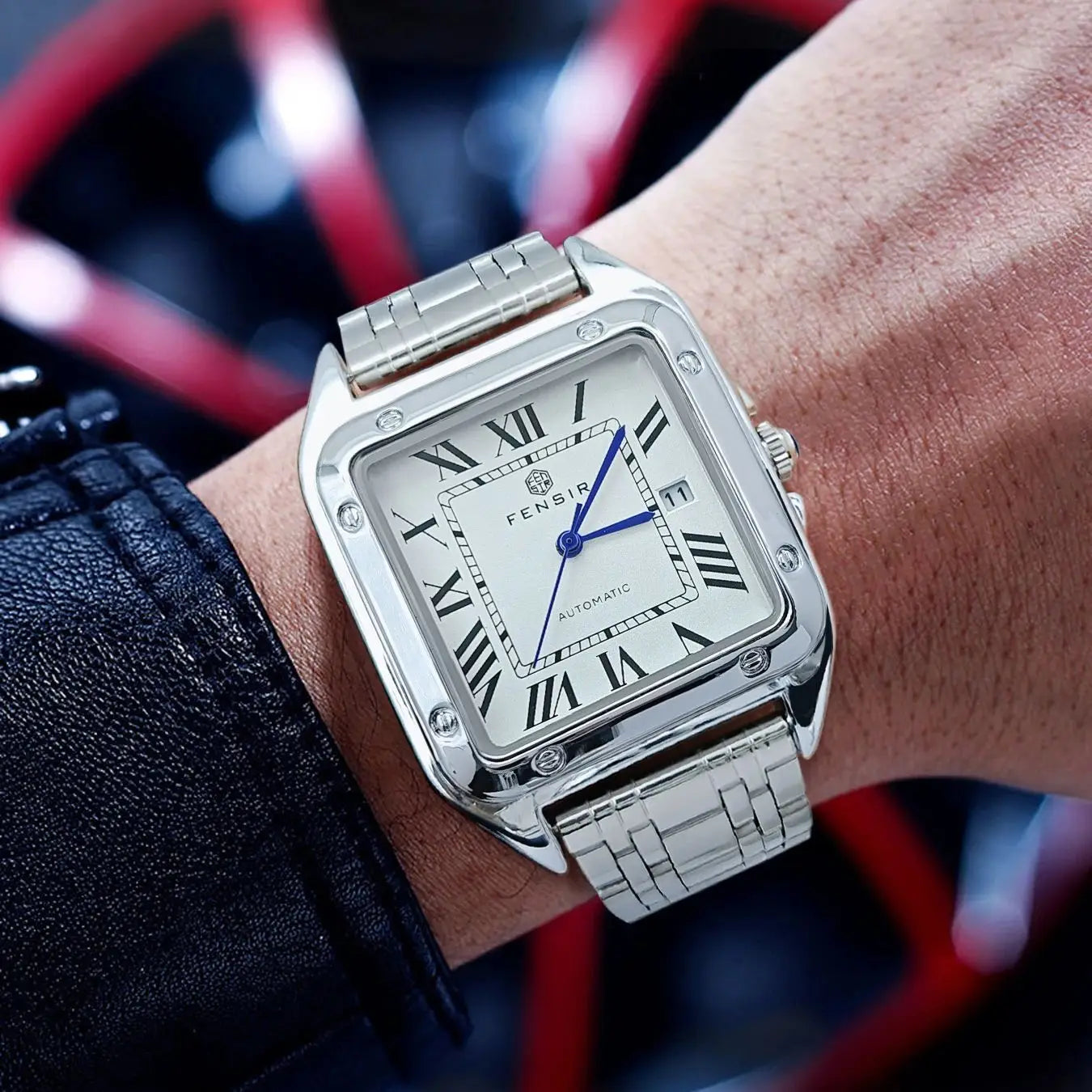 Luxury Watch for Men, Calendar Display, Stainless Steel Strap, High-End Luxury Small Square Men's Watch, Fashionable Business Casual Versatile Trendy Men's Wristwatch, the Best Gift for Him