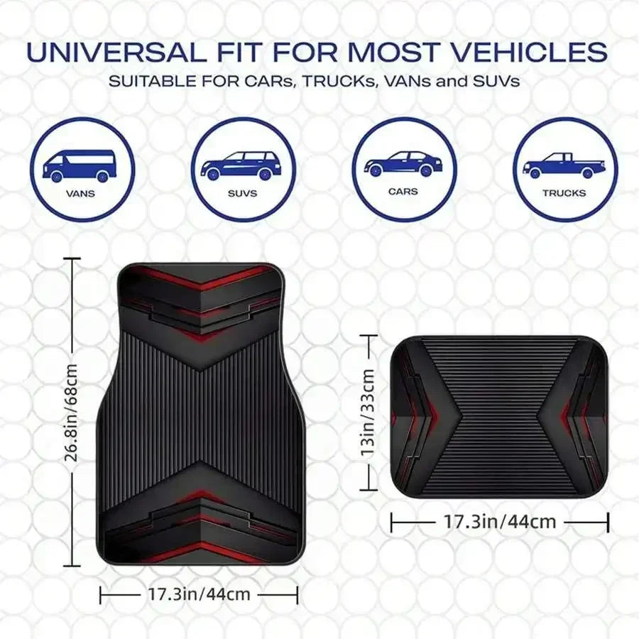 4PCS Universal Car Floor Mats - Durable Polyester Anti-Slip Mat for Sedan SUV Truck