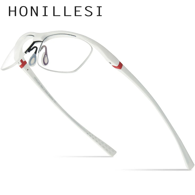 HONILLESI TR90 Glasses Men Brand Designer Semi Rimless Ultralight Bicycle Eyeglasses Frame Half Rim Sports Japanese Eyewear 7027