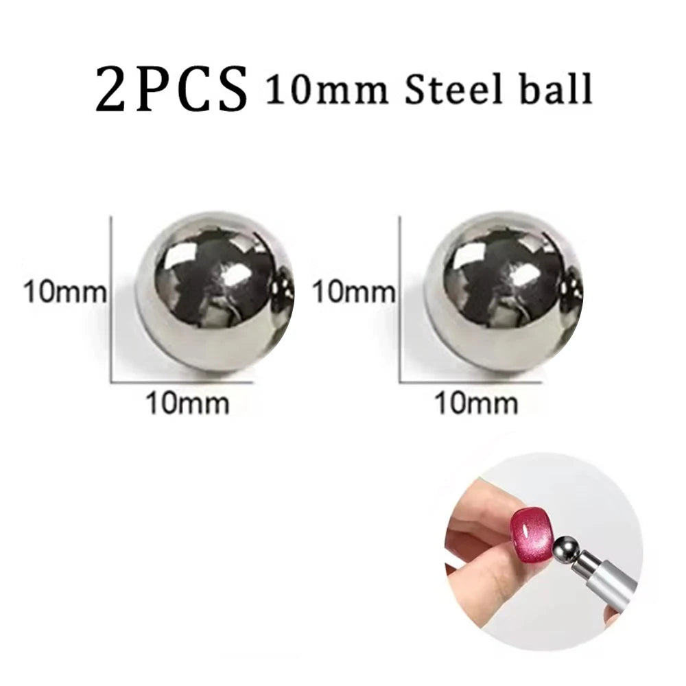 1/2Pcs Nail Cat Eye Magnetic Ball With Nail Magnetic Stick Tool Set Double-head Strong Magnet Pen 3D Cat Eye Gel Nail Supplies