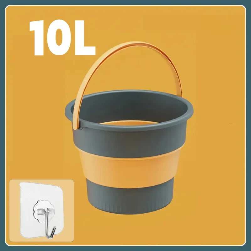 5/10/17L Portable Folding Bucket Multifunctional Thickened Silicone Bucket for Car Washing and Fishing Camping Folding Bucket