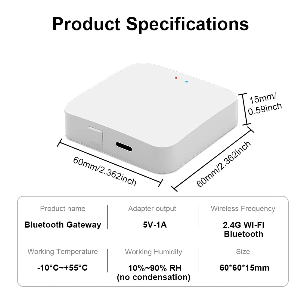 Tuya Bluetooth Gateway Hub or Bluetooth Temperature&Humidity Sensor with APP Remote Control Thermometer Hygrometer Sensor Home