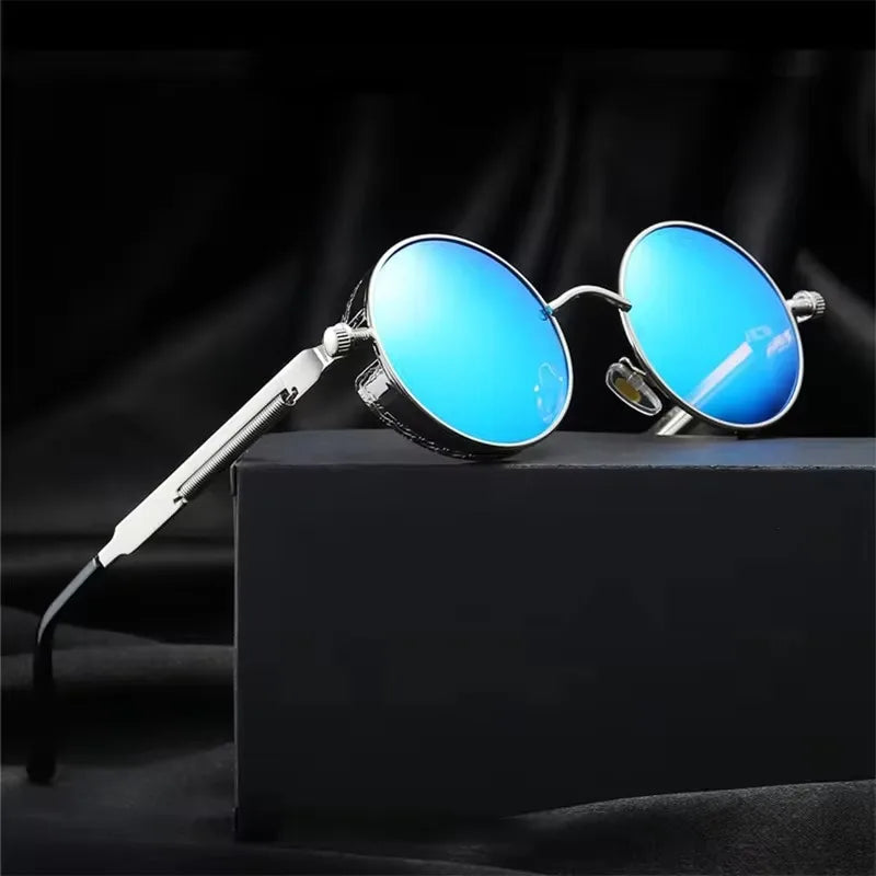 Fashion Trend Steampunk Round Frame Sunglasses For Men Women Luxury Design Outdoor Beach Travel Punk Sun Glasses Eyewear 2026