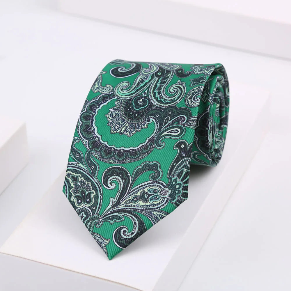 Men's Super Soft Silk Touch Ties Floral Paisley 8cm Necktie For Men Wedding Business Gravata Novelty Printing Neck Ties