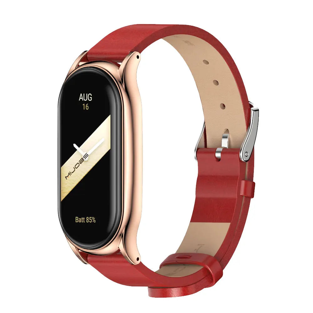 For Mi Band 10 9 8 7 6 5 Strap Silicone Wristband for Mi Band 9 Leather Strap For Mi band 8 Bracelet MiBand Metal Wristbands