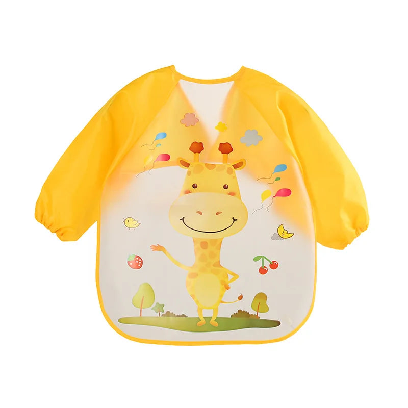 Waterproof EVA Full Sleeve Baby Bibs Children Apron Long Sleeve Feeding Smock Kids Eating Breastplate Infant Scarf Clothing