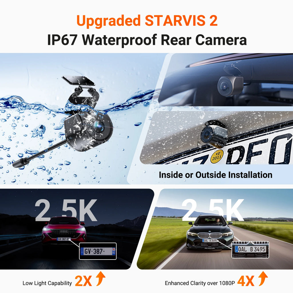 Vantrue N4 Pro S DashCam 4K+1080P+2.5K 3 Channel Waterproof Rear Camera Voice Control HDR IR Night Vision GPS Wi-Fi Parking Mode