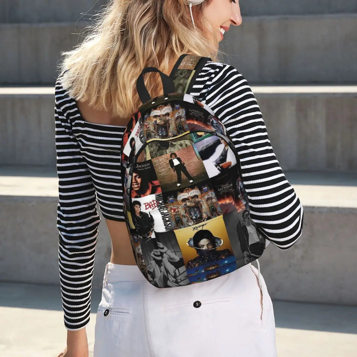 Michael Jackson Backpack Daypack Large Capacity Children BookBag School Bag Shoulder Bags for Men Women
