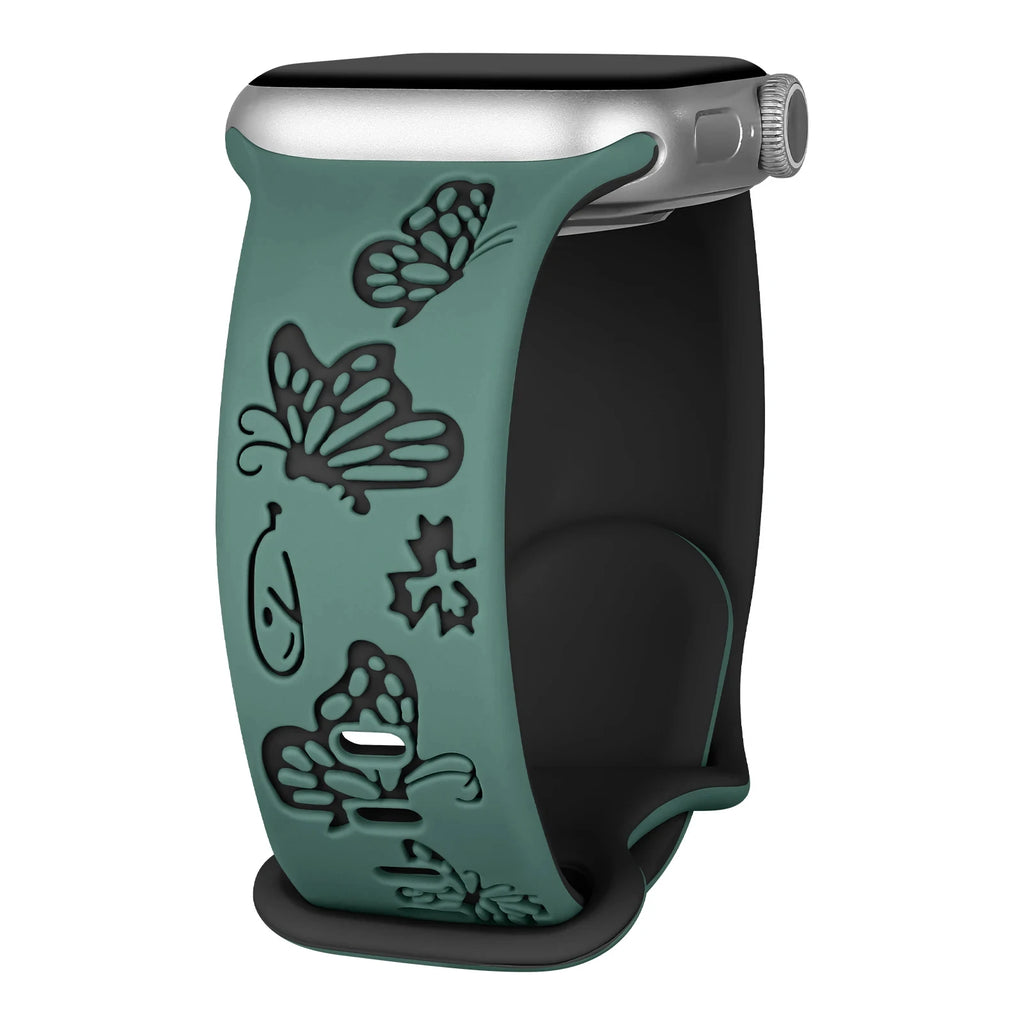 Sport Band For Apple Watch Straps 45mm 44mm 42mm 49mm 40 41mm 46mm Engraved correa bracelet iwatch Series 8 10 11 7 9 6 SE Ultra
