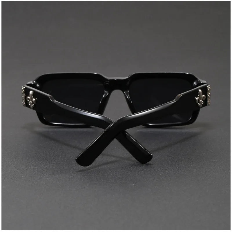 Retro Square Leopard Print Sunglasses For Men Women Fashion Punk Rectangle Sunglasses UV400