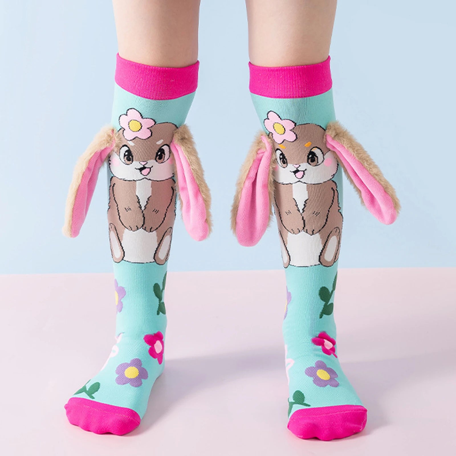 Cartoon Dog Rabbit Girls Boys Stockings Funny Penguin 3D Kids Socks Party Festival Children Long Socks Knee-high Socks