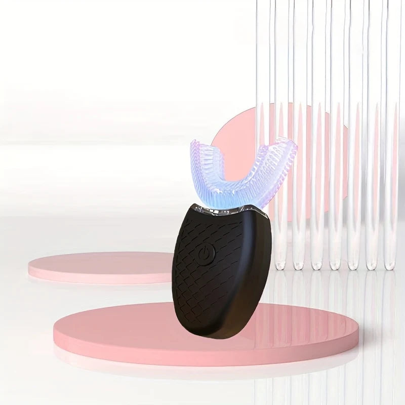 Portable U-shaped electronic silicone toothbrush
