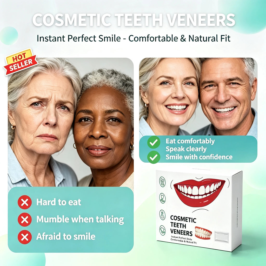 Natural‑Looking Silicone Full Denture Upper Lower Set Soft Comfortable Reusable False Teeth for Daily Oral Care for Men Women