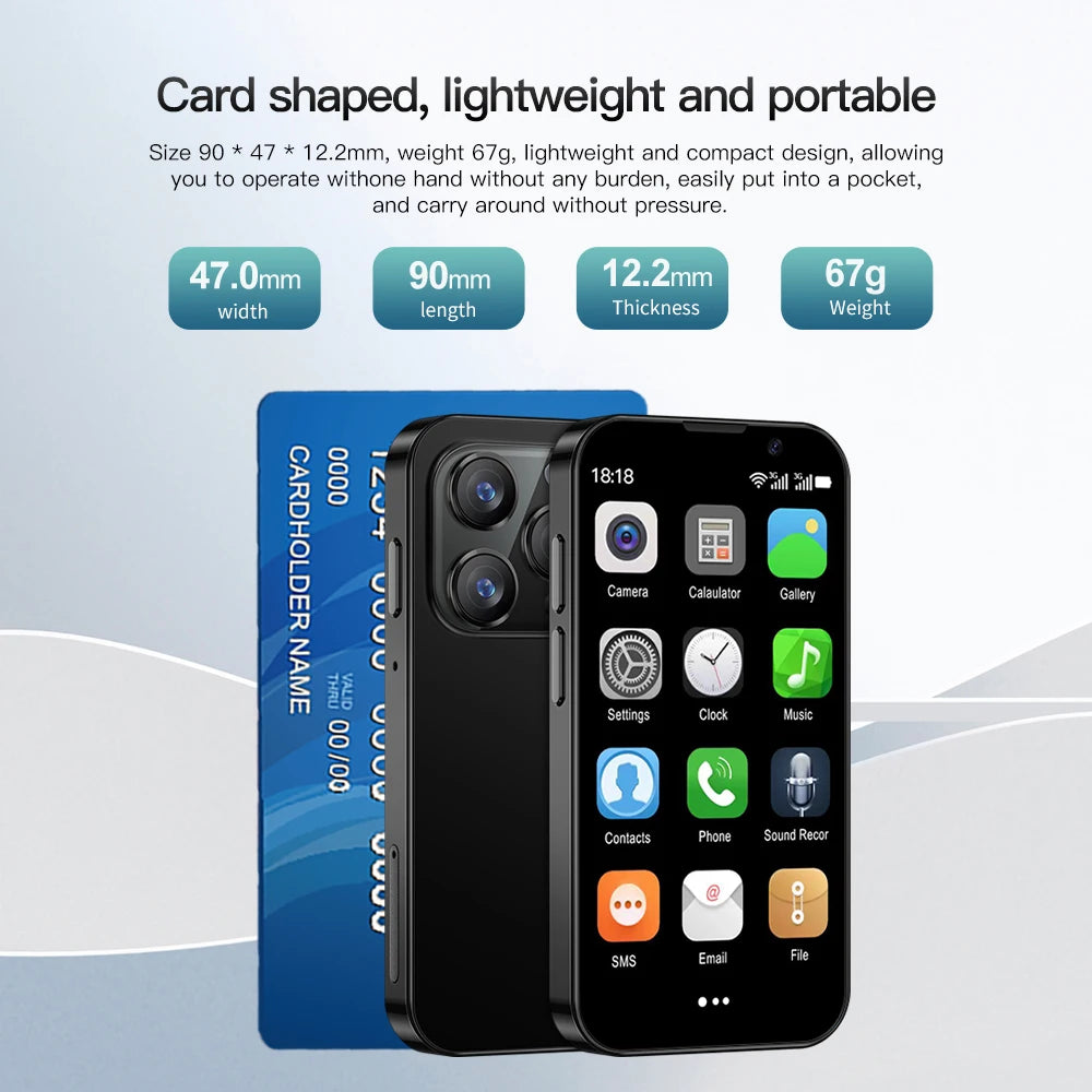 SERVO 16SE Mini Smartphone 16GB ROM Android 9.0 Wifi Dual SIM Standby Play Store 3G WCDMA 3.0"Little Smart Cellphone New Version