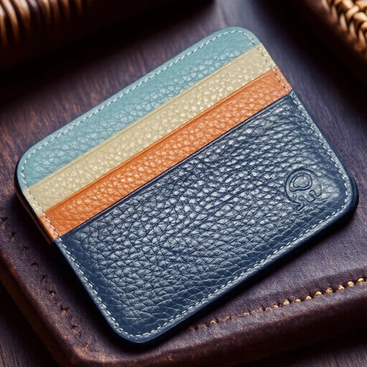 Mini Travel PU Leather Card Holder Wallet Lizard Pattern ID Window Case for Men Women Compact Wallet Organizer