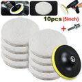 10PCS (8Pads+1Sucker+1Screw) Car Polishing Waxing Buffing Wheel Pad Car Polisher Kit for Auto M10/M14 Drill Connector