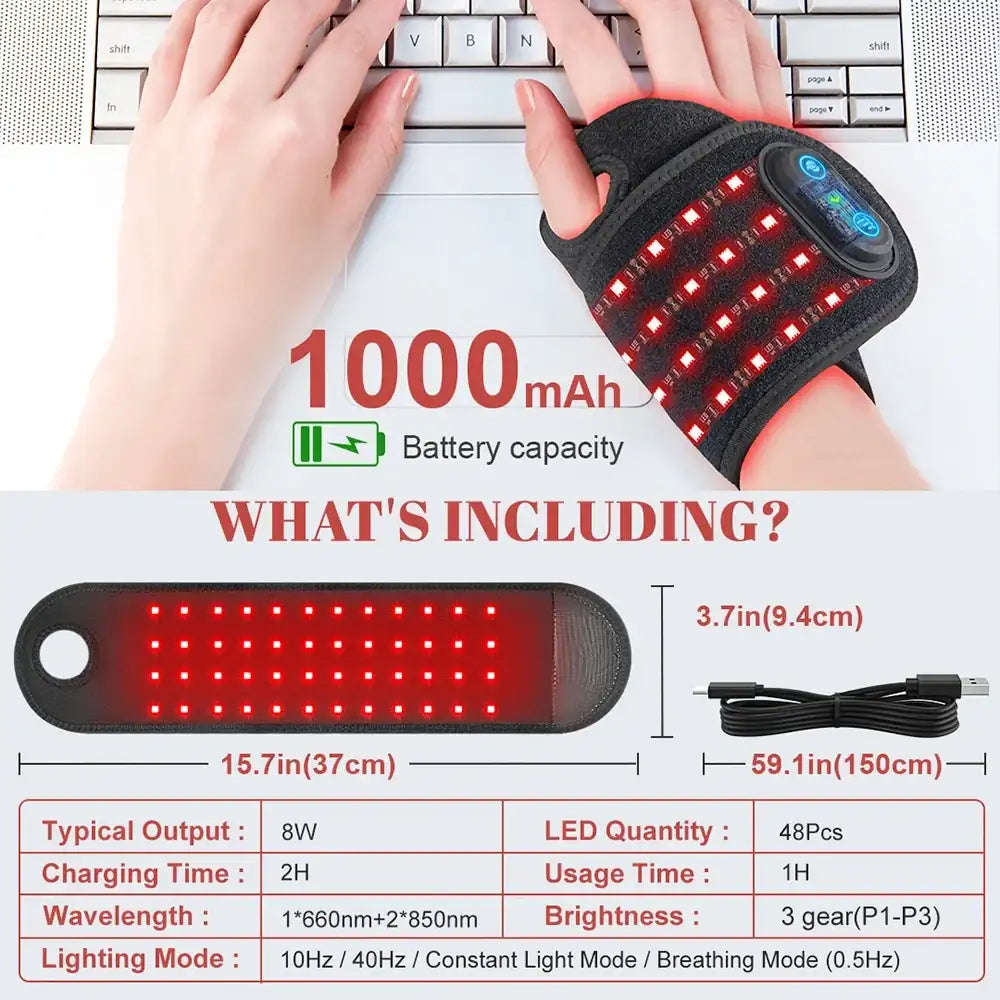 Rechargeable Red & NIR Wrist or Ankle Strap