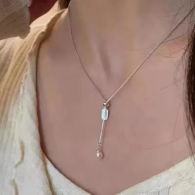 S925 Sterling Silver Necklaces For Women Simple Chain Fashion Minimalist Pendant Necklaces Adjustbale Necklace Birthday Gift