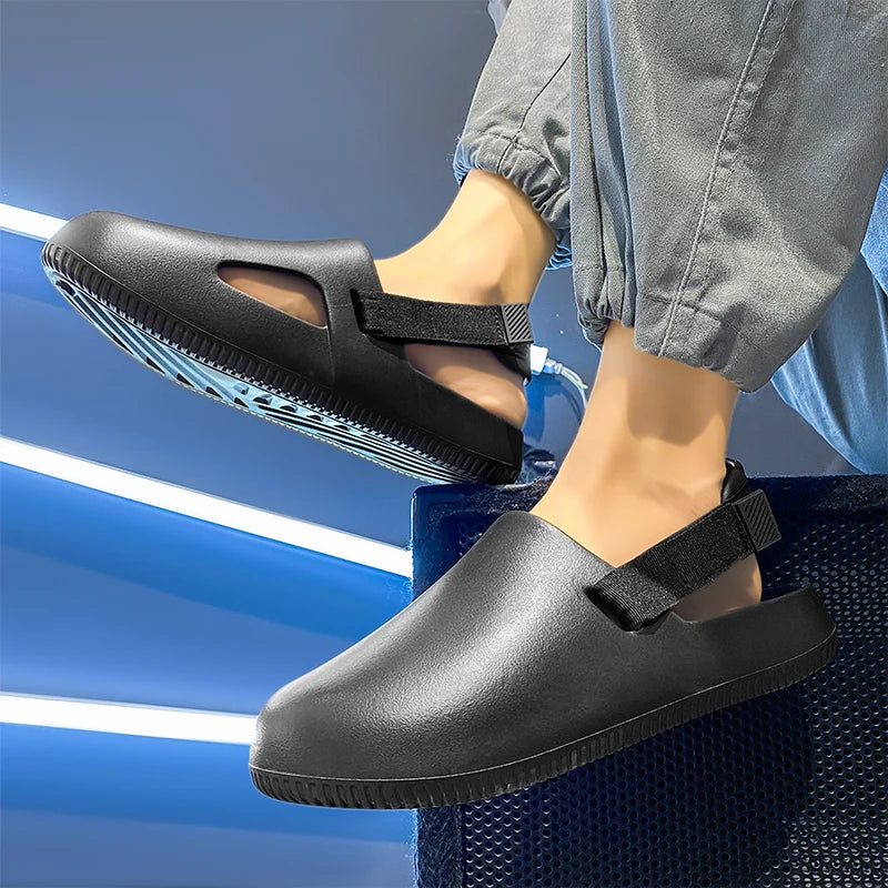 Summer Unisex Clogs Women Man Slippers Flat Mules Beach Sandals Quick Drying Water Shoes Work Casual Garden Lightweight Slippers
