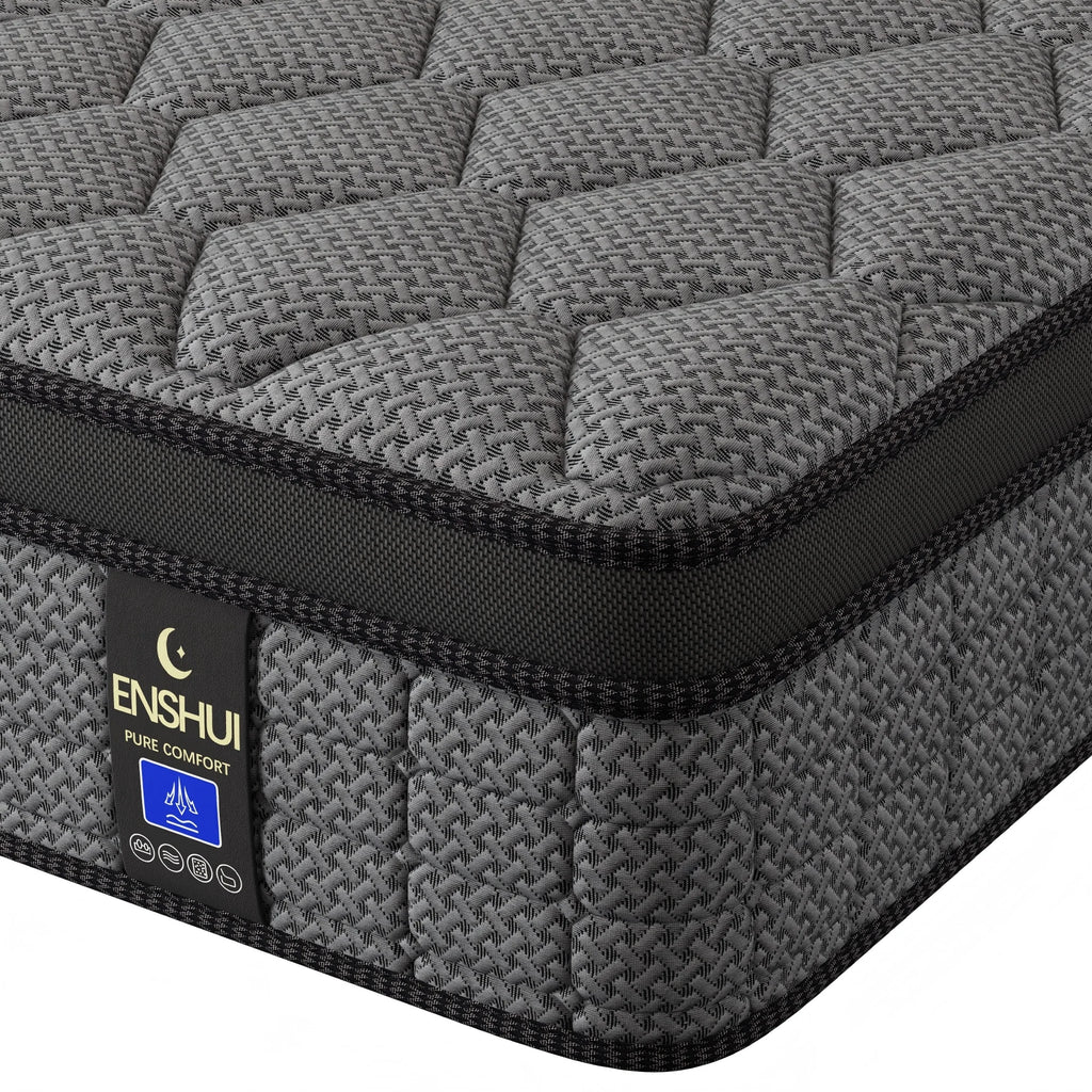 12-14 Inch Cooling Gel Memory Foam Hybrid Mattress Twin Full Queen King Size Independent Pocket Spring Mattress Pressure Relief Cool Sleep Medium Firm Bed Mattress for Bedroom Guest Room